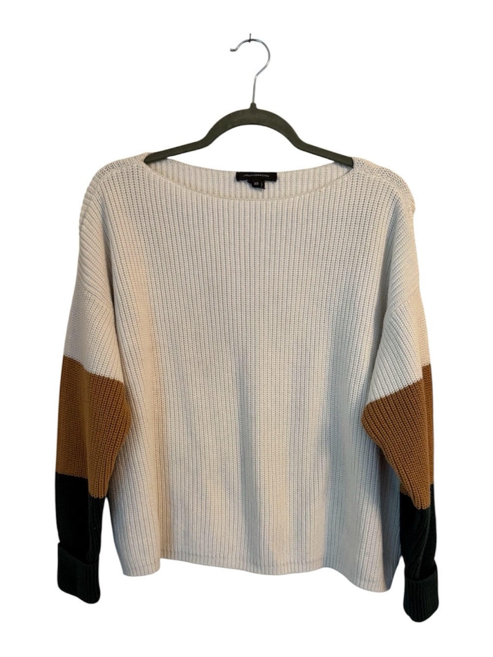 French Connection oversized fit Sz Small sweater color block arms.  100% Cotton